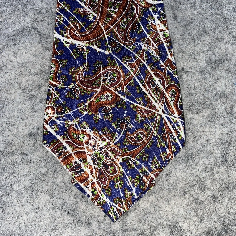 Ronaldus Shamask Navy & Brown‎ Paisley Silk Tie Made in Italy